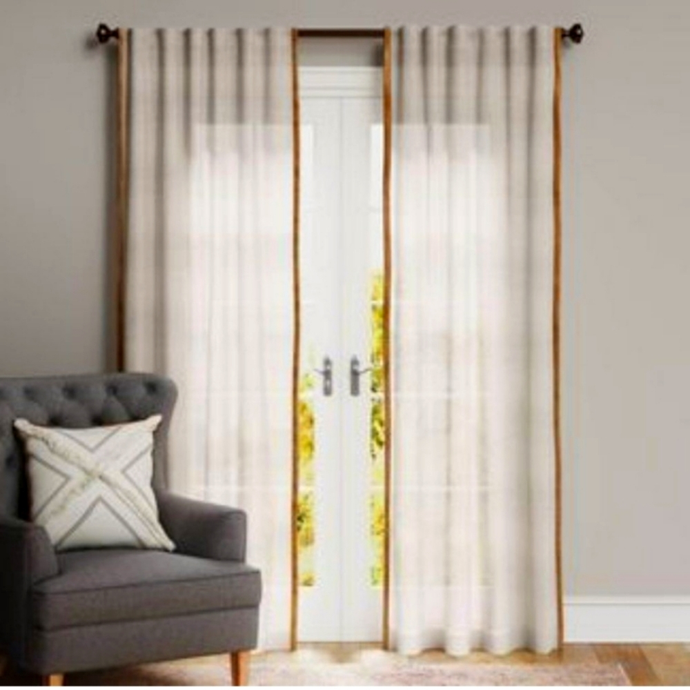Threshold Light-Filtering Curtain Caramel Curtain Panels Lot of 2